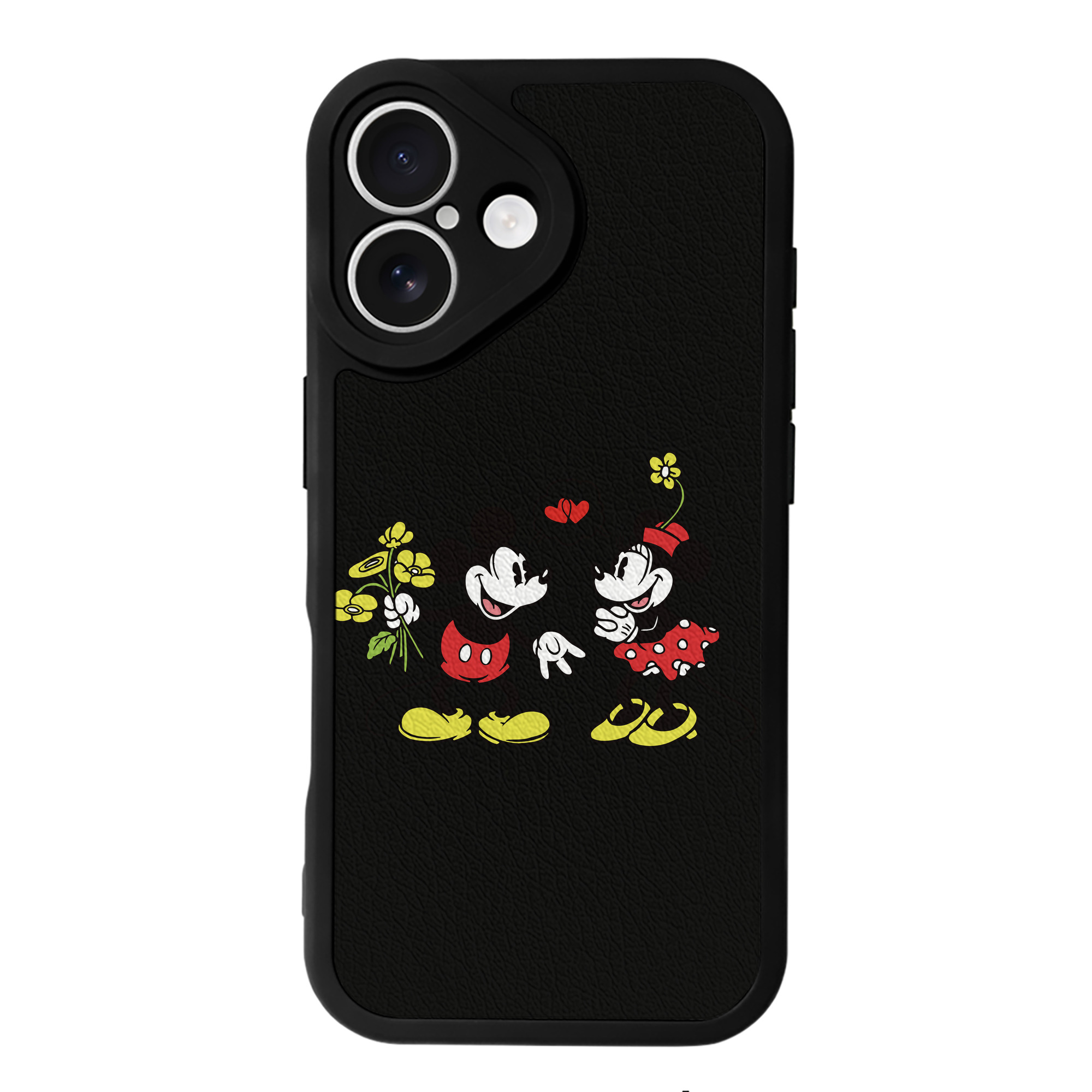 （画像用） ミッキーマウス Mickey Mouse 【iPhone 16シリーズ対応】シリコンスマホケース（レザー調） 材質：シリコン